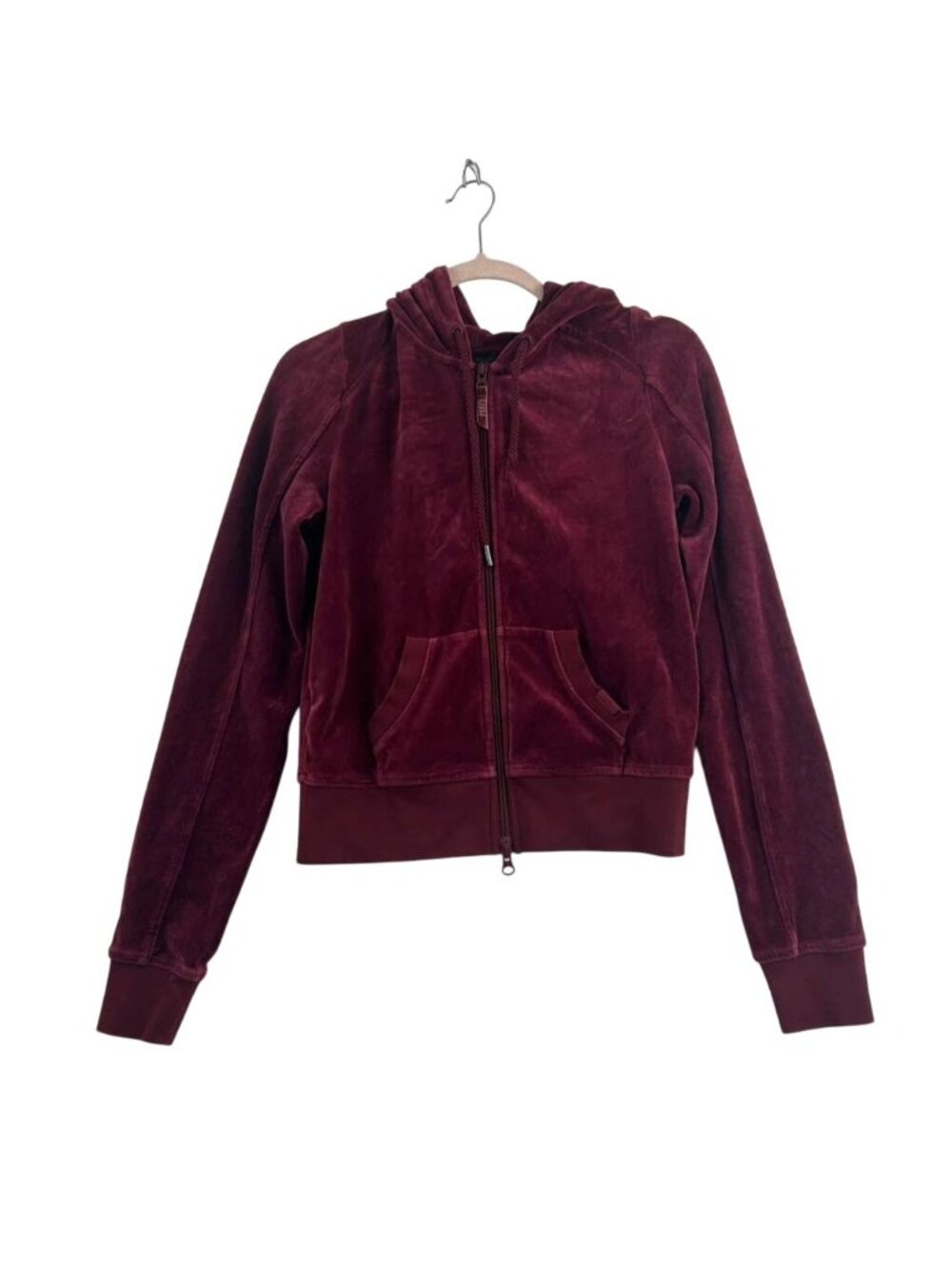 Puma by Rihanna Track Jacket Women's XS Burgundy Fenty Velour Full Zip Hooded